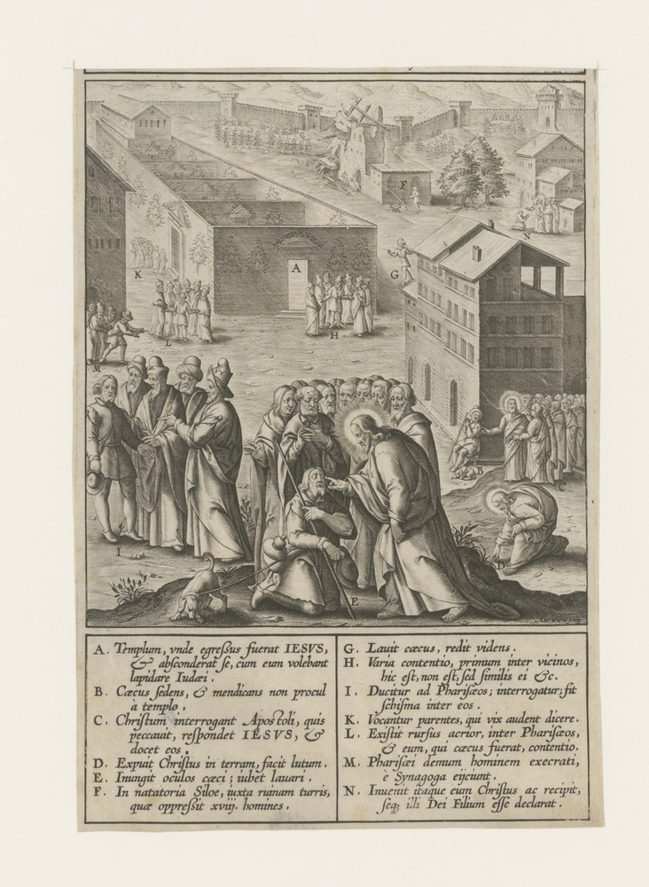 Christus heelt de ogen van een man die blind geboren is