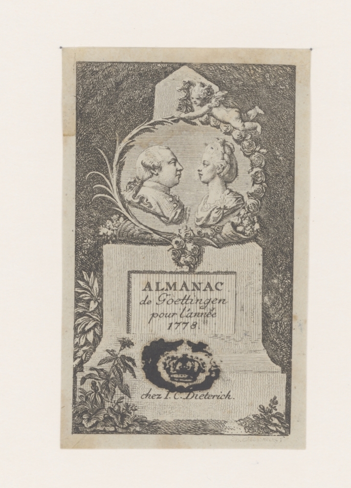 Titelpagina Almanac de Goettingen pour l'annee 1778