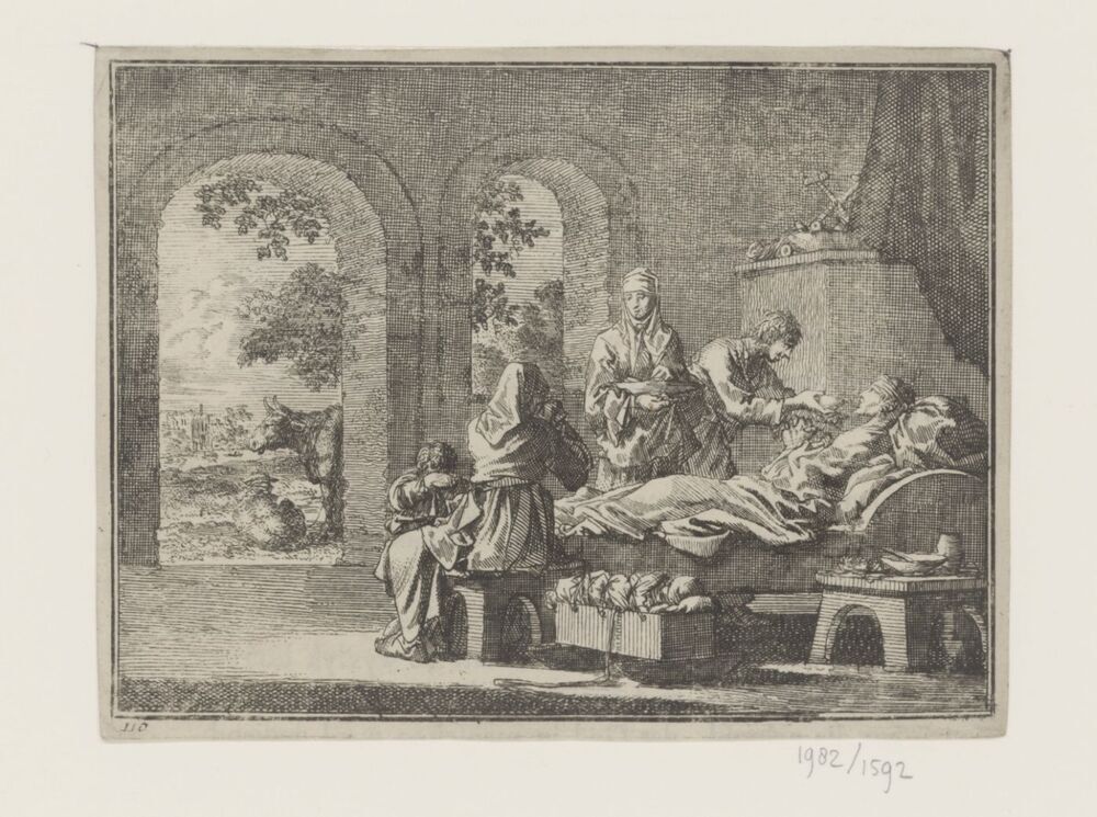 De kranke wordt bezocht