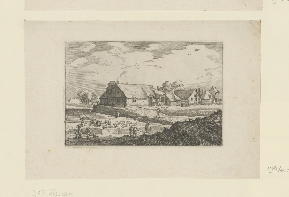 Dorpsgezicht met bleekveld (uit se serie: Gezichten bij Haarlem)