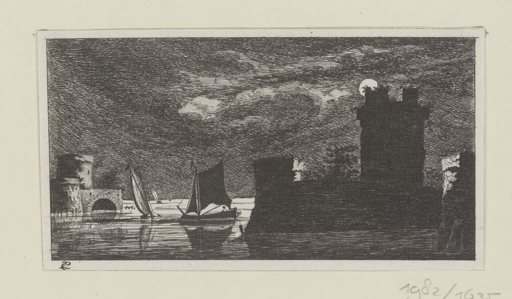 Riviergezicht bij nacht (serie: Landschapjes, Rúwientjes enz.)