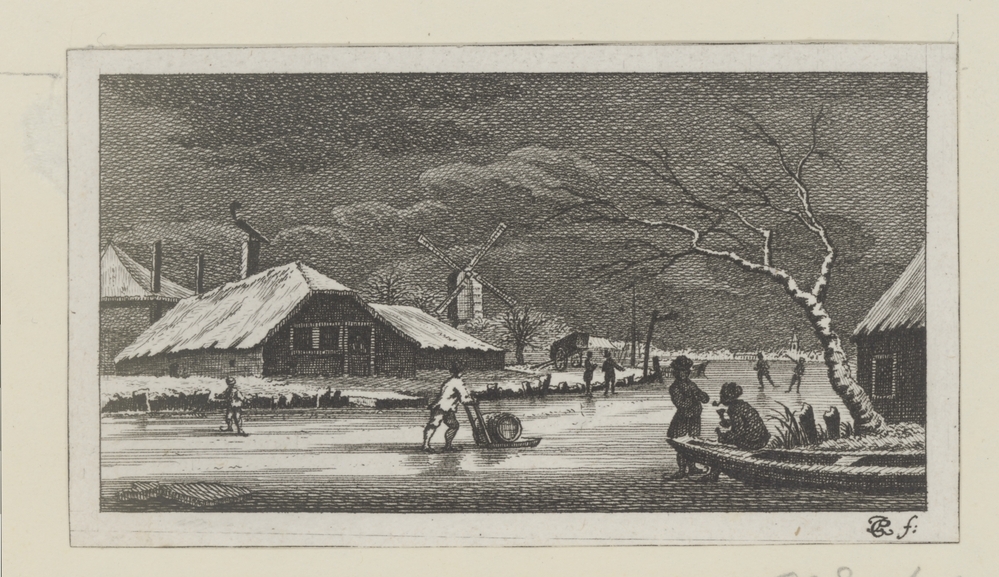 Winterlandschap met ijs (serie: Landschapjes, Rúwientjes enz.)