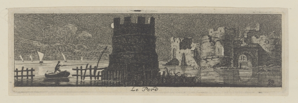 Havengezicht bij nacht (serie: Landschapjes, Rúwientjes enz.)