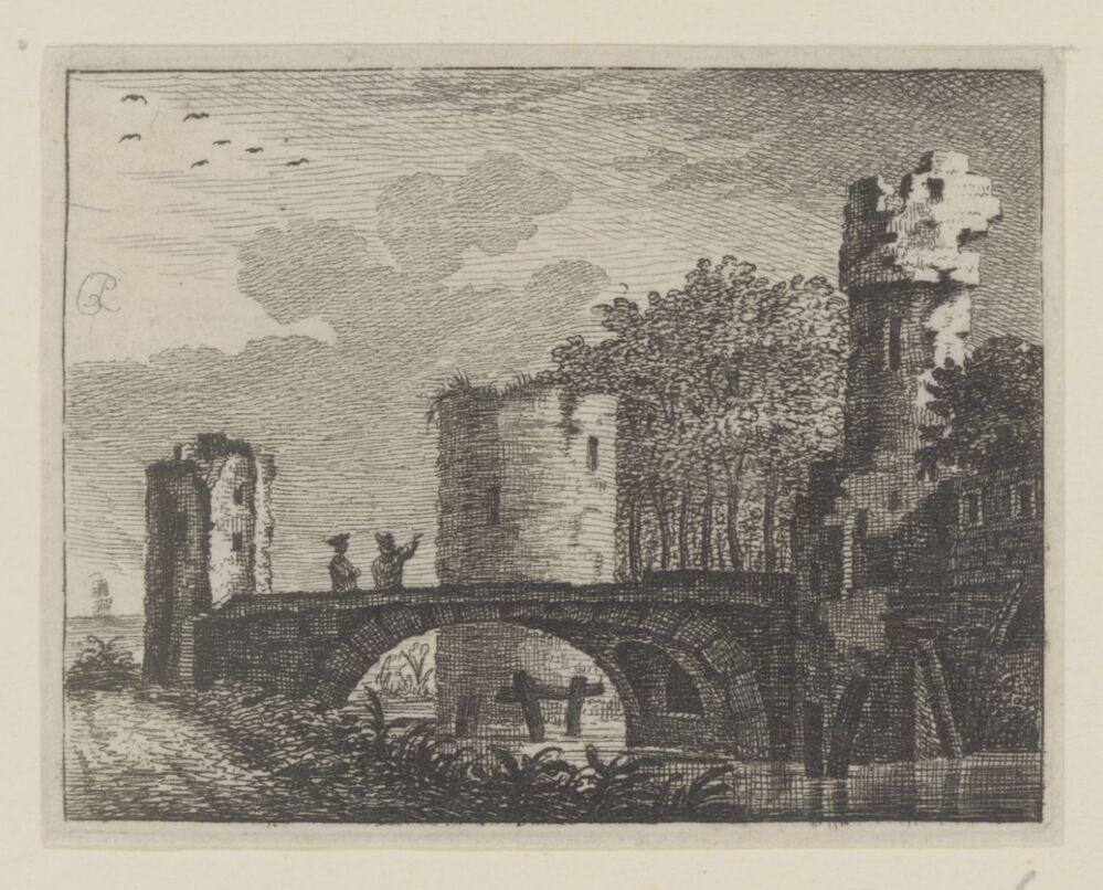 Kasteelruïne met brug