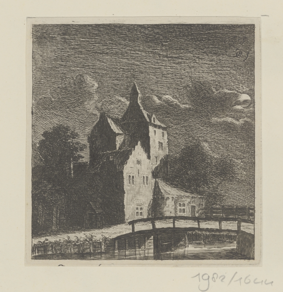 Gezicht op een kasteel (serie: Landschapjes, Rúwientjes enz.)