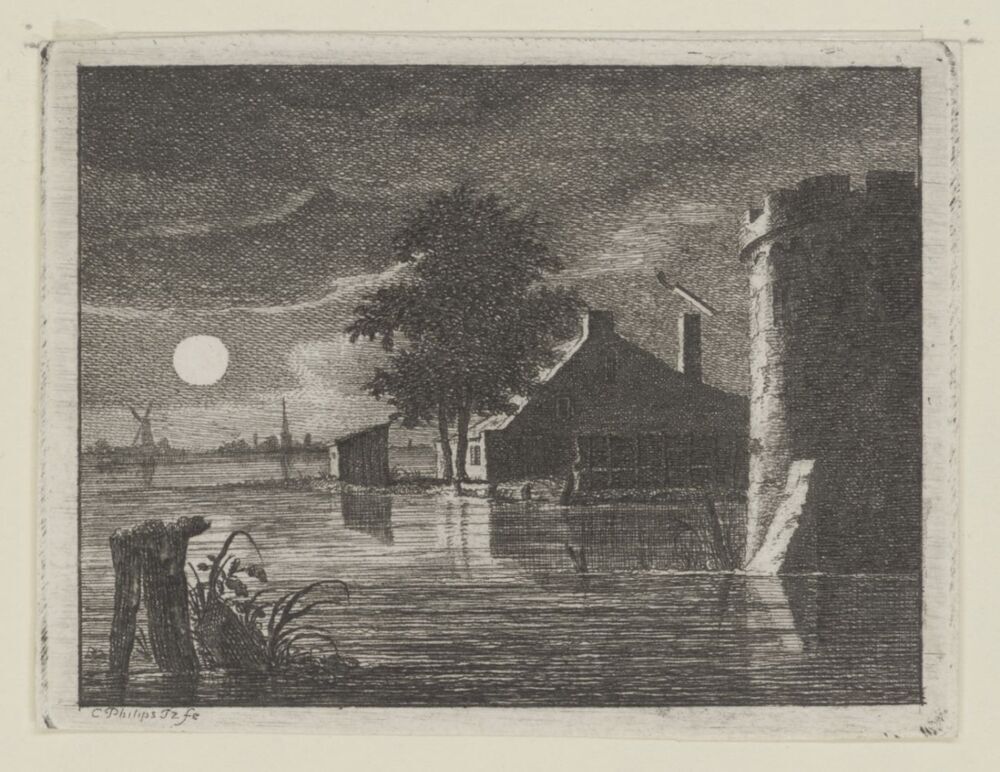 Landschap in maanlicht