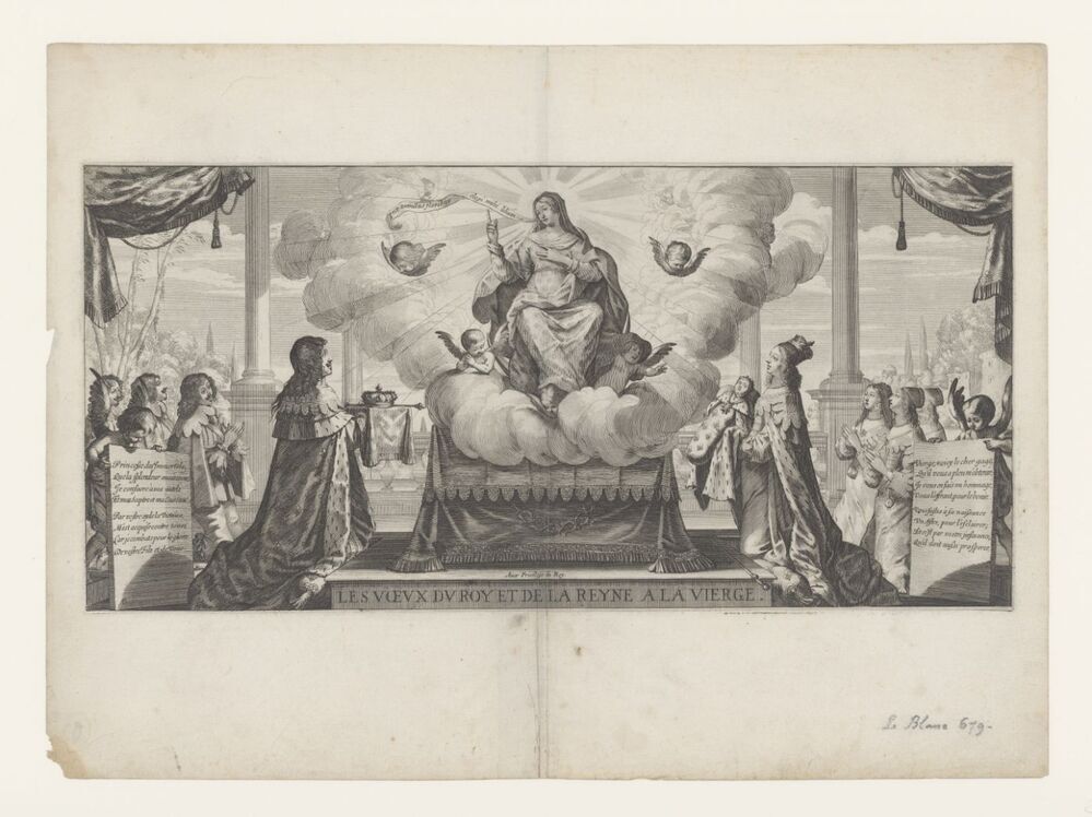 Lodewijk XIII en Anna van Oostenrijk presenteren kroonprins Lodewijk XIV aan de maagd Maria