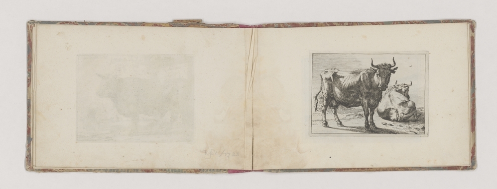 Staande en liggende koe (Serie: Hert Bullenboekje)