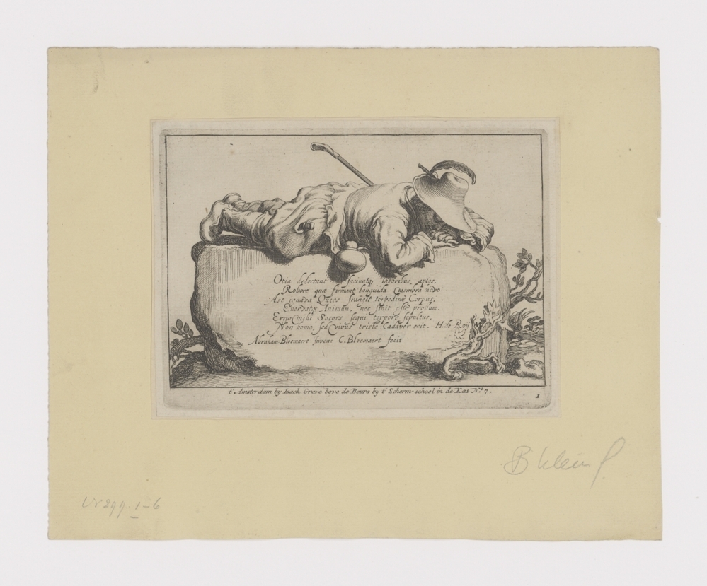 Een herder ligt op een kei (Titelblad serie Pastorale scènes)