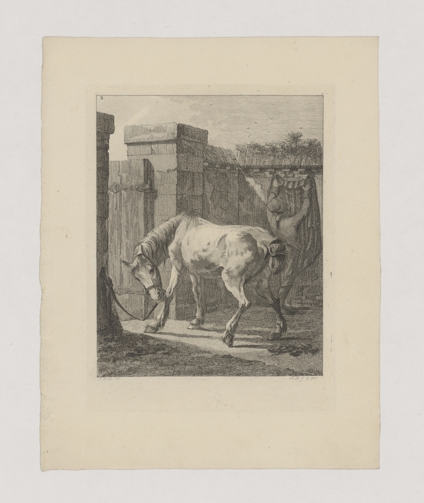 Poepend paard (serie: Paarden met knechten)