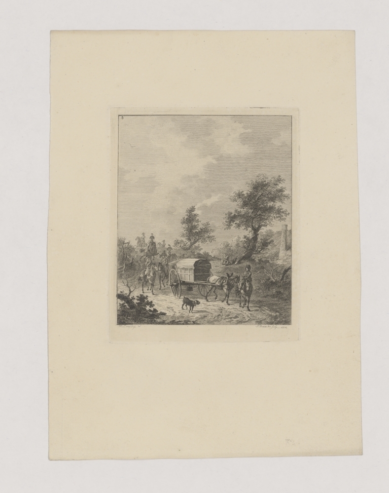 Stoet soldaten (serie: Zes landschappen met soldatenstaffage)