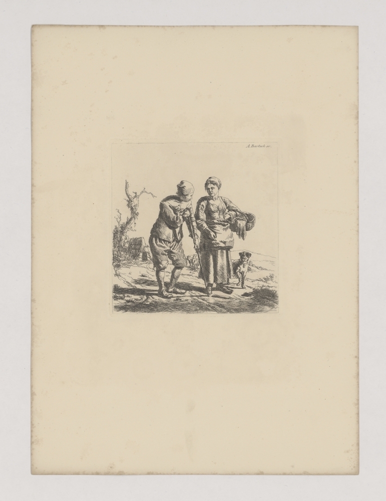 Boer en boerin in gesprek