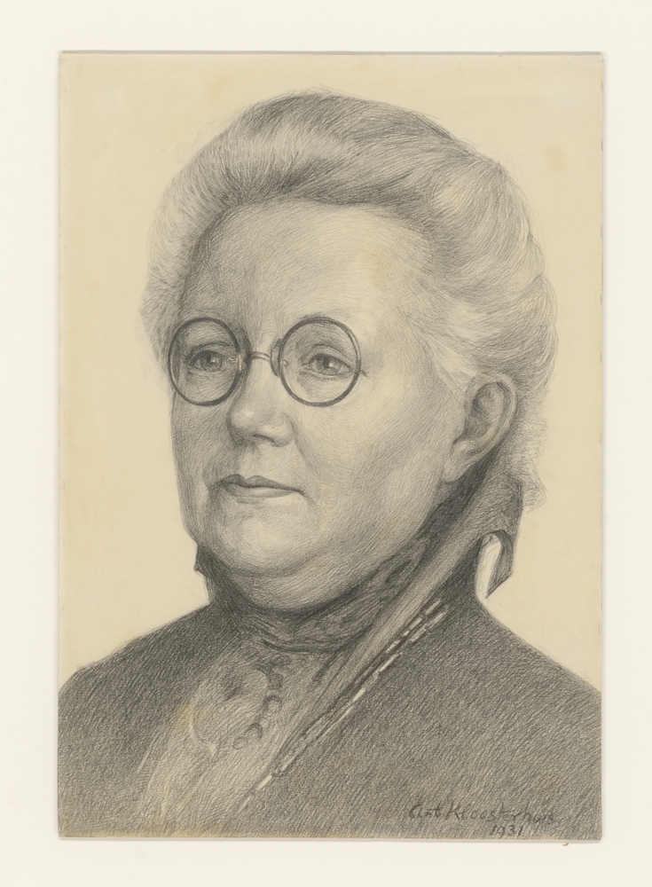 Oudere dame met bril