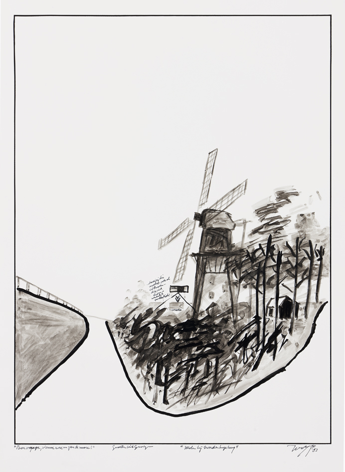 Molen bij Noorderhoogebrug (uit de serie: Bon voyage, vieux avec un peu de sucre)