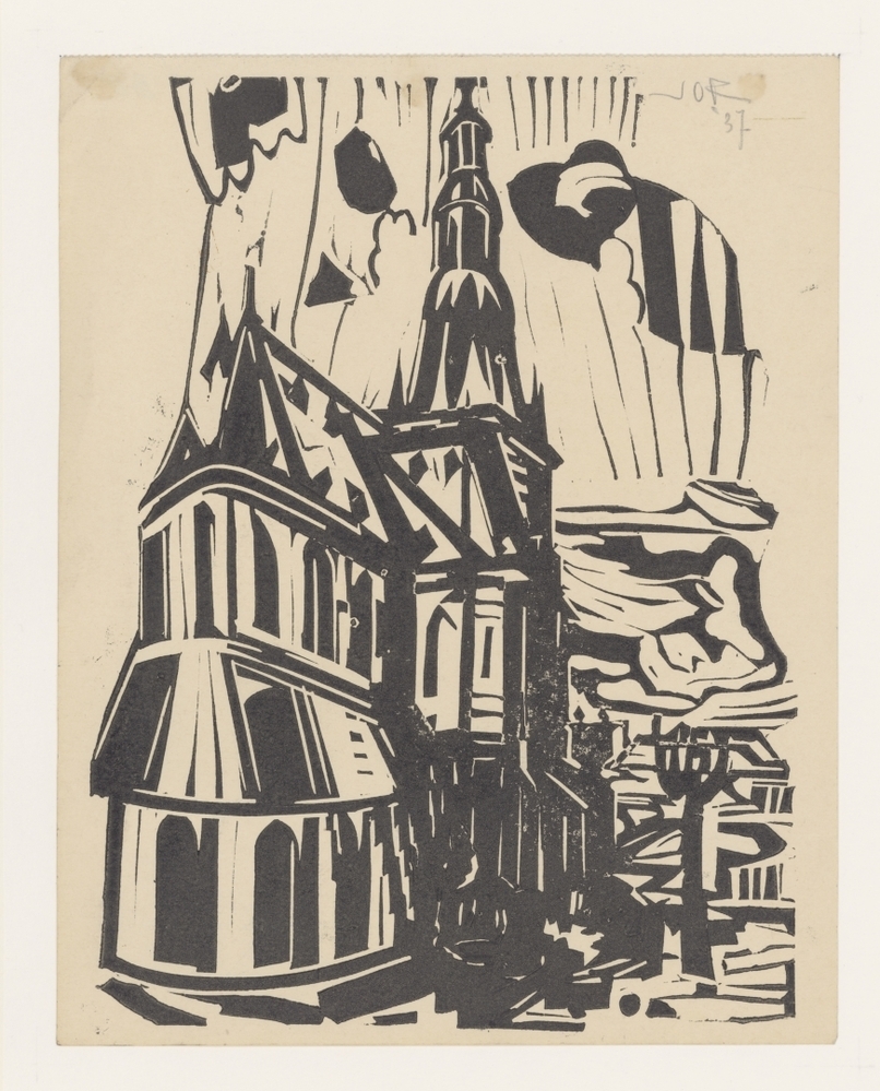 Gezicht op het koor van de Akerk