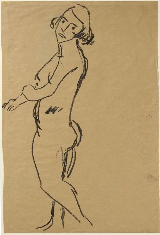 Staande naakte vrouw