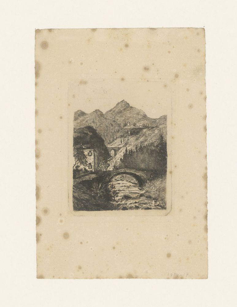 Berglandschap met brug