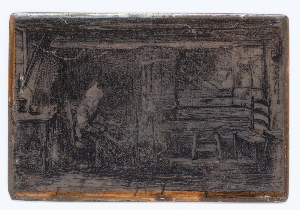 Oud en versleten (etsplaat)