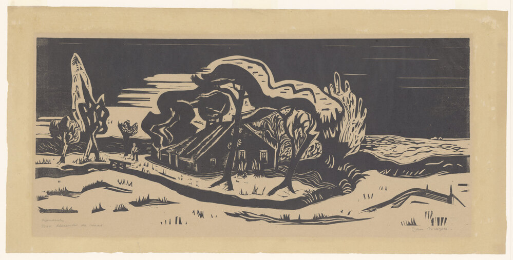 Boerderij in een landschap