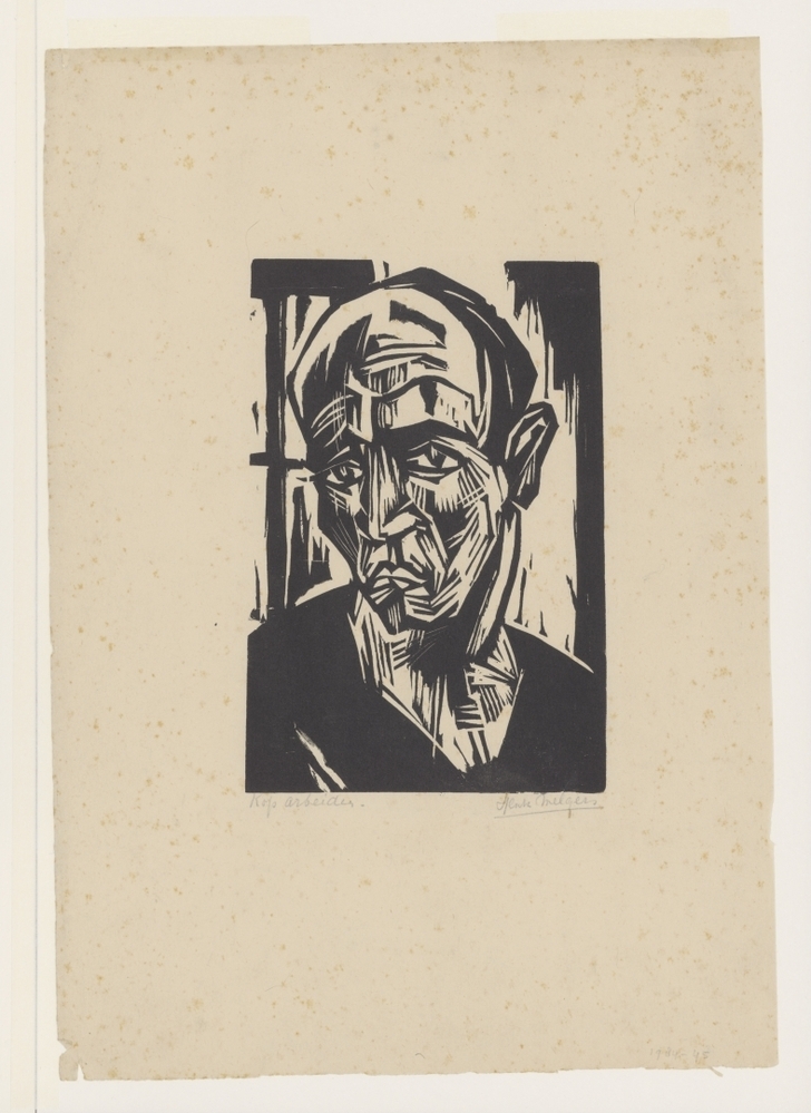 Kop van een arbeider