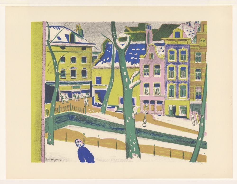 Winters stadsgezicht