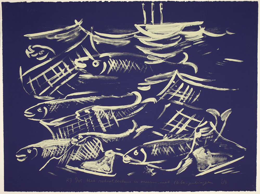 Het schoolbestuur is oneens met EG bepalingen (uit de serie: 12 Zeefdrukken)