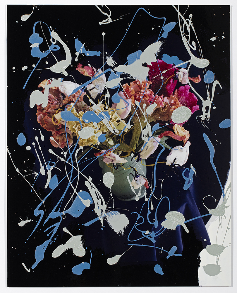 Parrots in green vase (serie: Modern Flowers of 1982)