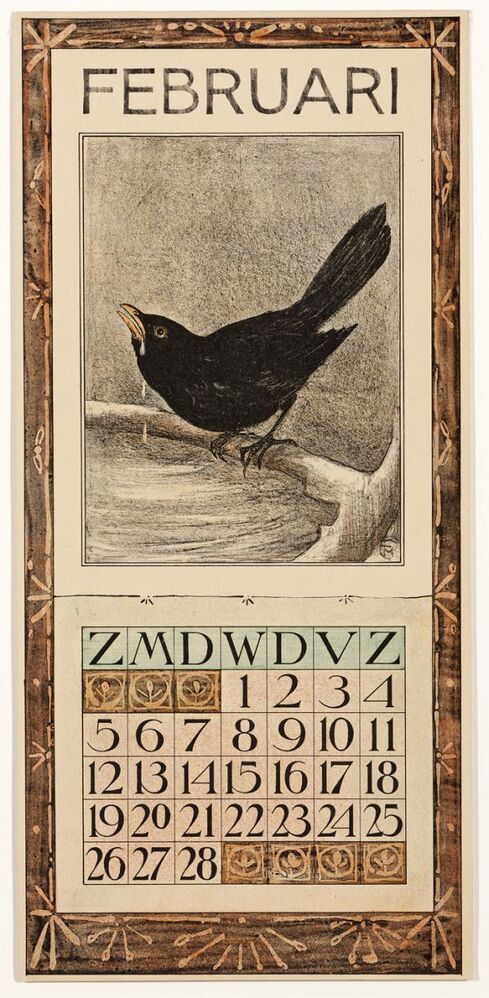 Kalenderbladen 1905: februari en april