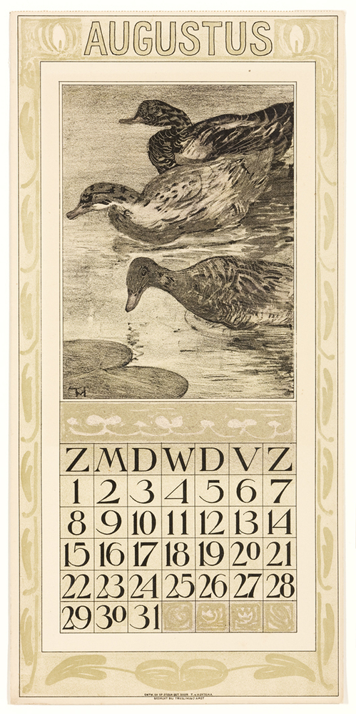 Kalenderblad augustus 1909