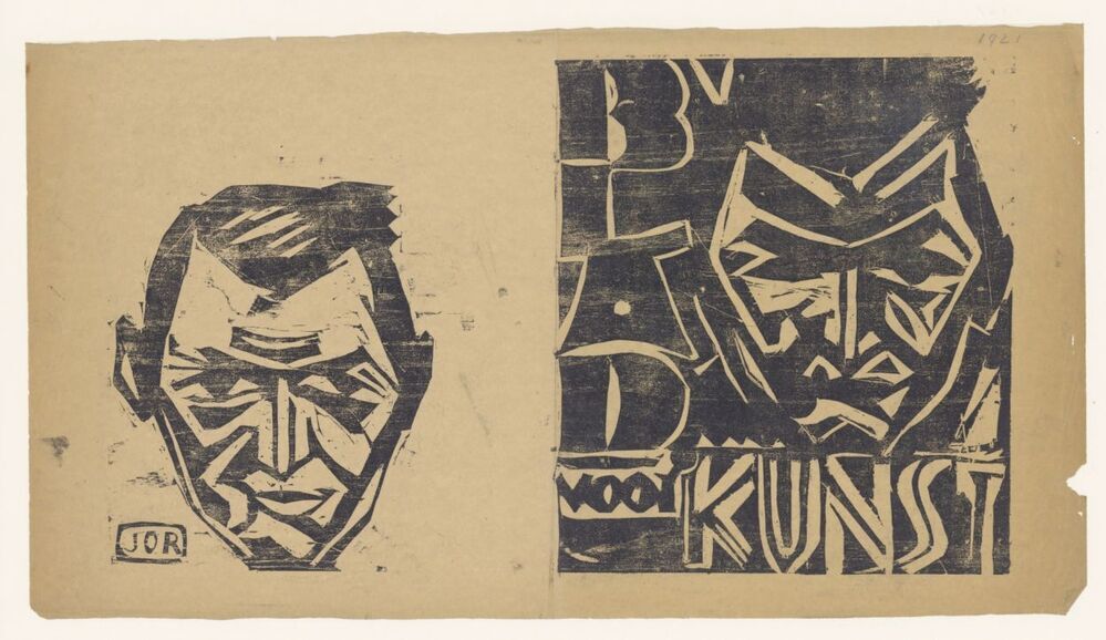 Ontwerp voor omslag van Blad voor Kunst