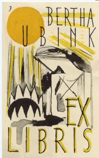 Ex libris "Bertha Ubink"