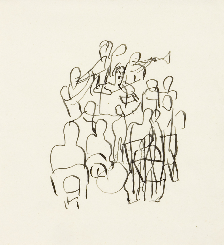 Orkestje met toehoorders (SC-658)