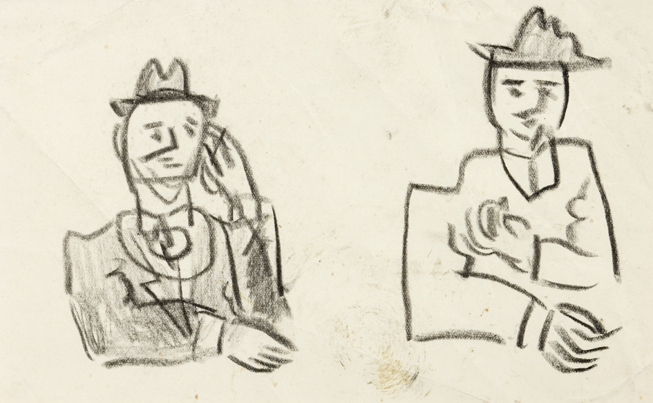 Twee mannen met hoeden (SC-22)