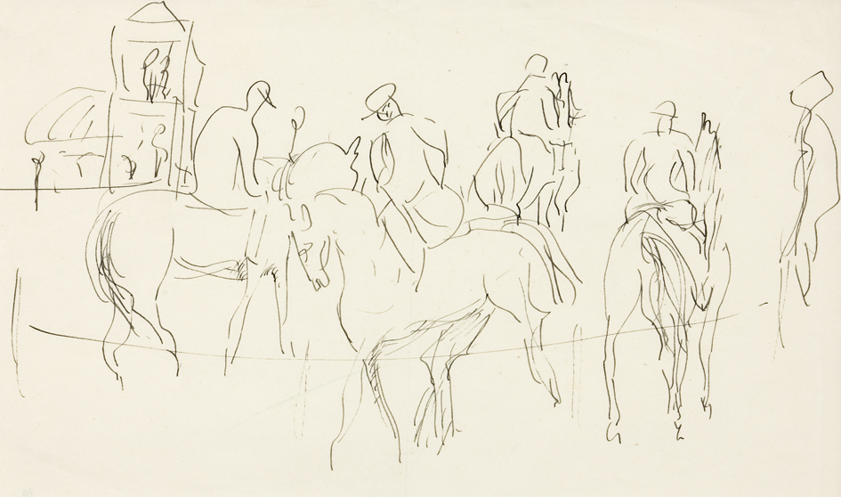 Vier jockey's voor de start (SC-74)