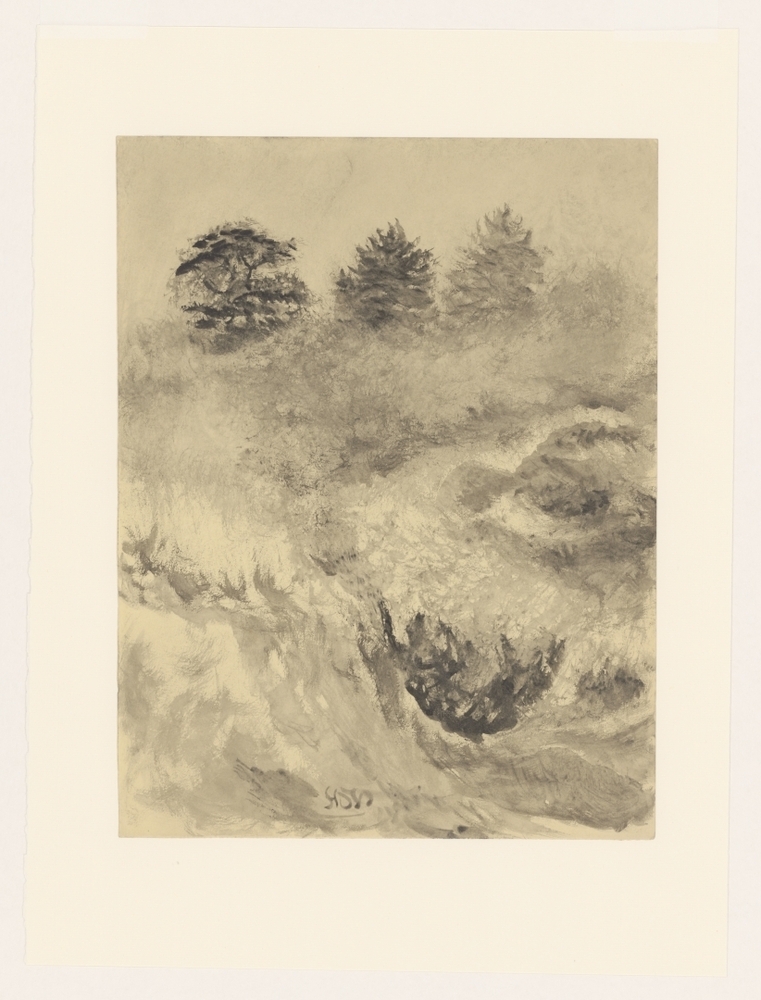 Landschap met drie bomen