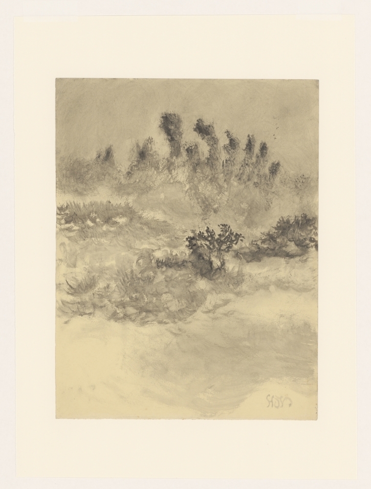 Landschap met rijtje bomen