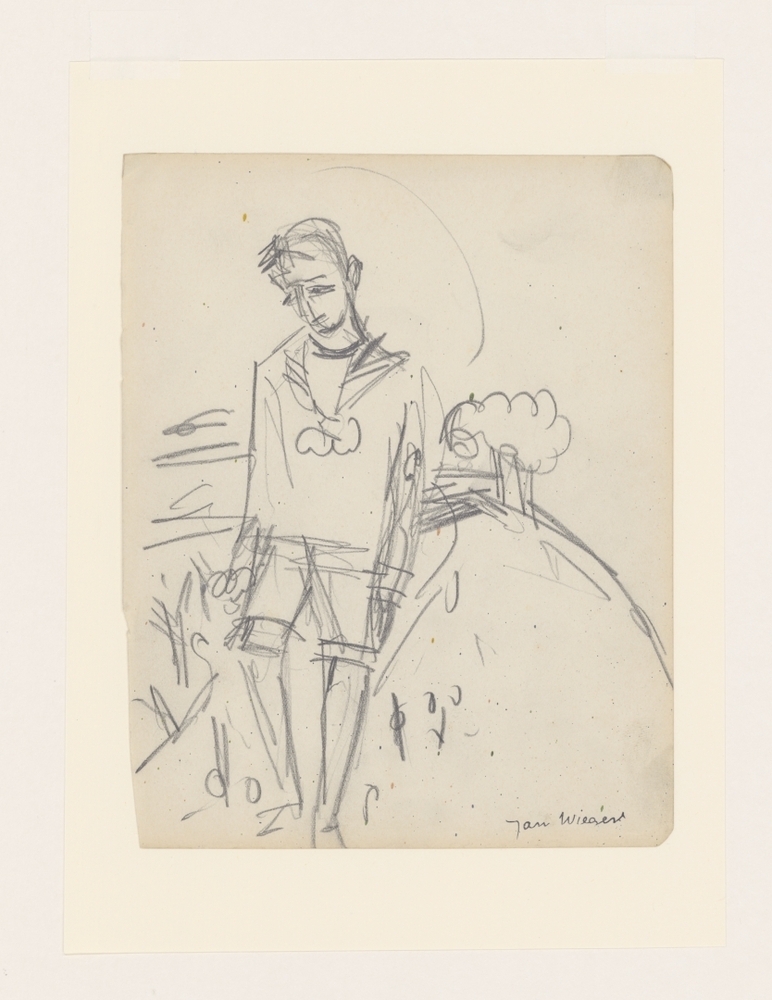 Jongen in matrozenpak