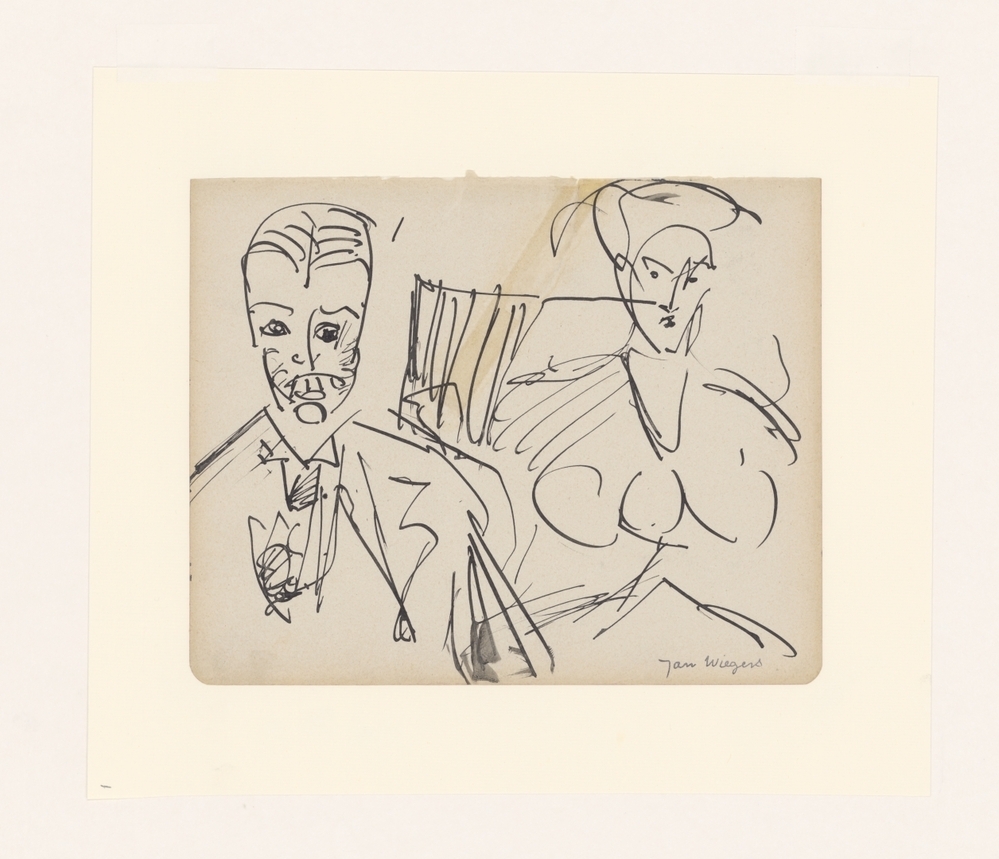 Zittende man en vrouw