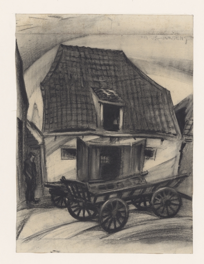 Houten kar voor een boerderij