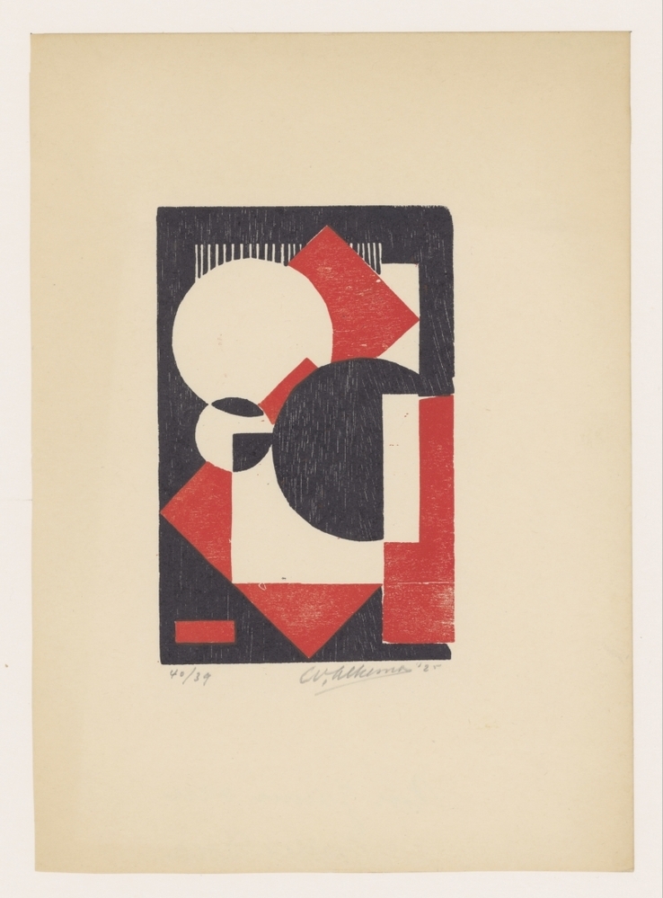 Compositie rood-zwart