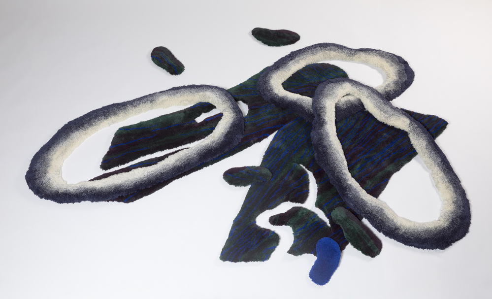 De liefde van het meisje in blauw en groen