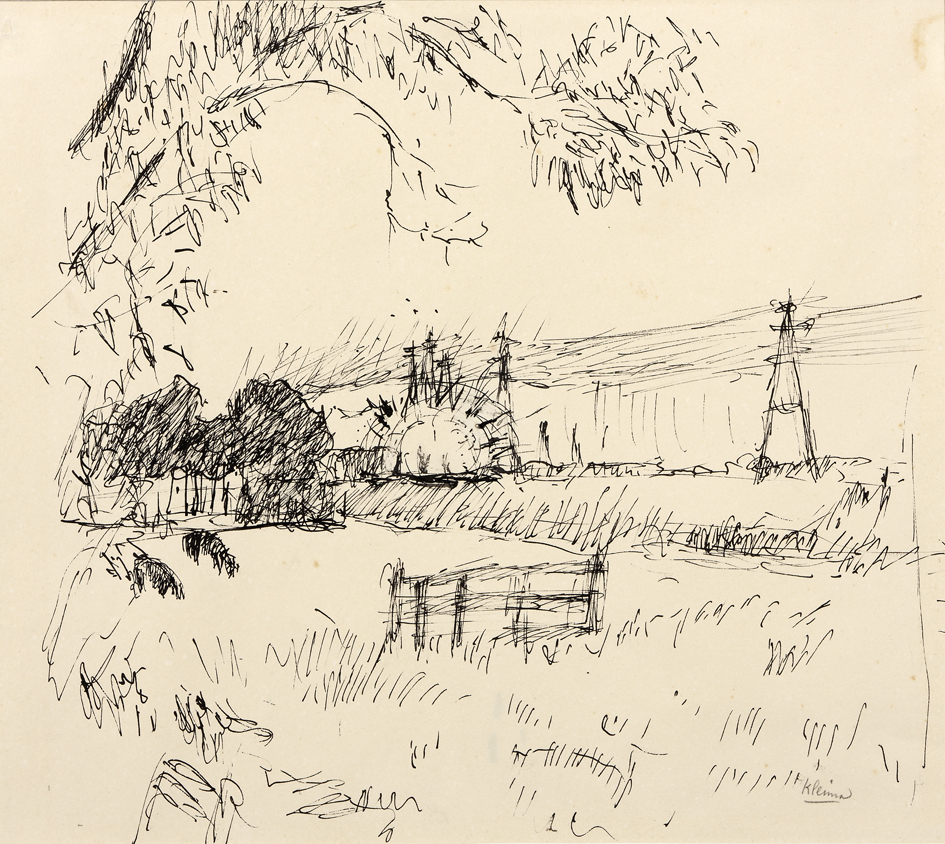 Landschap met electriciteitsmasten