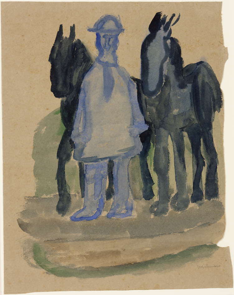 Man tussen twee paarden (A-4)