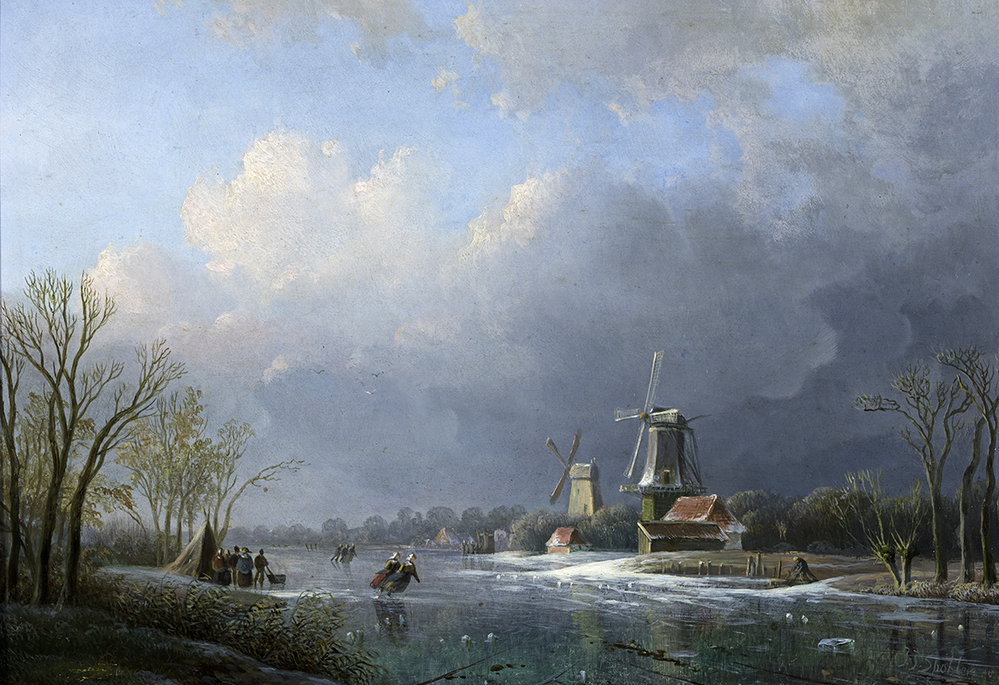 Wintergezicht met molen