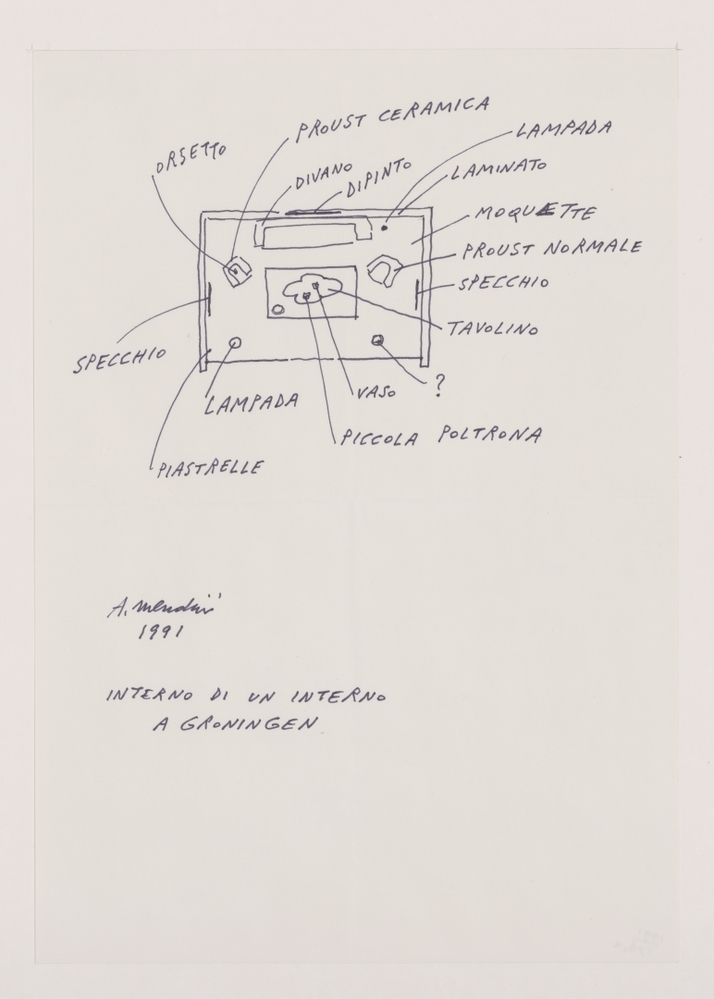Interno di un interno a Groningen (schets plattegrond met aantekeningen)
