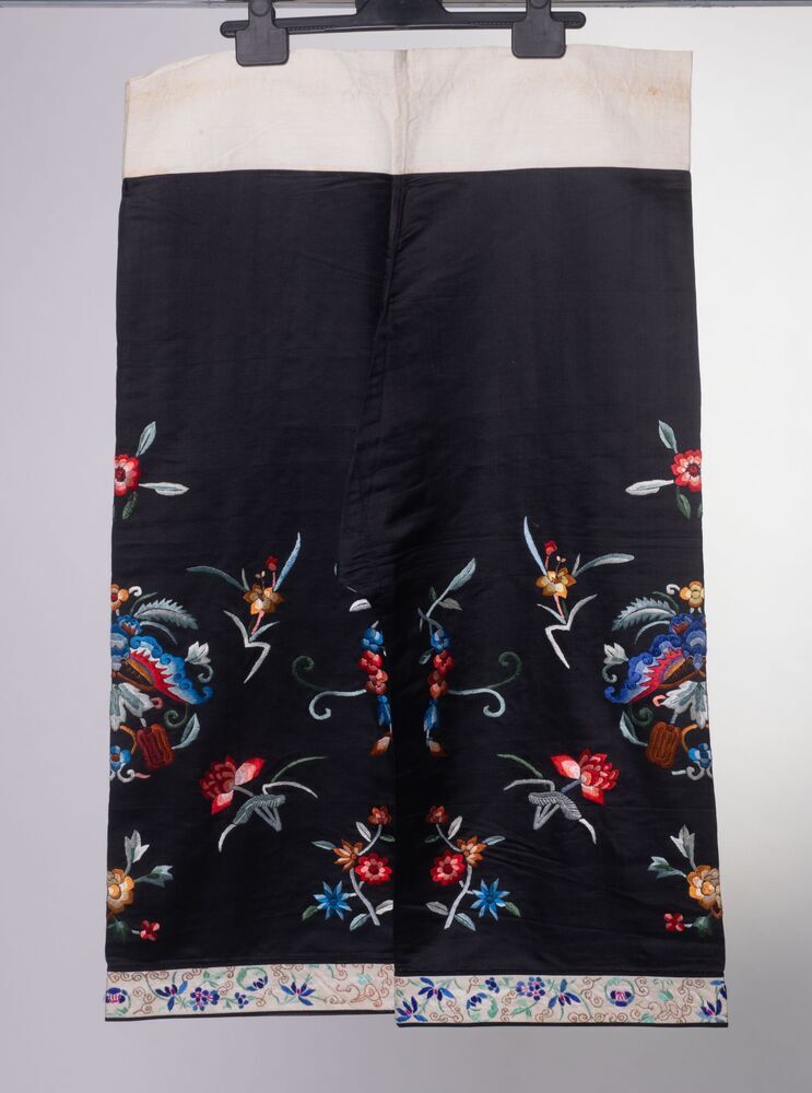 Zwart zijden Chinese broek