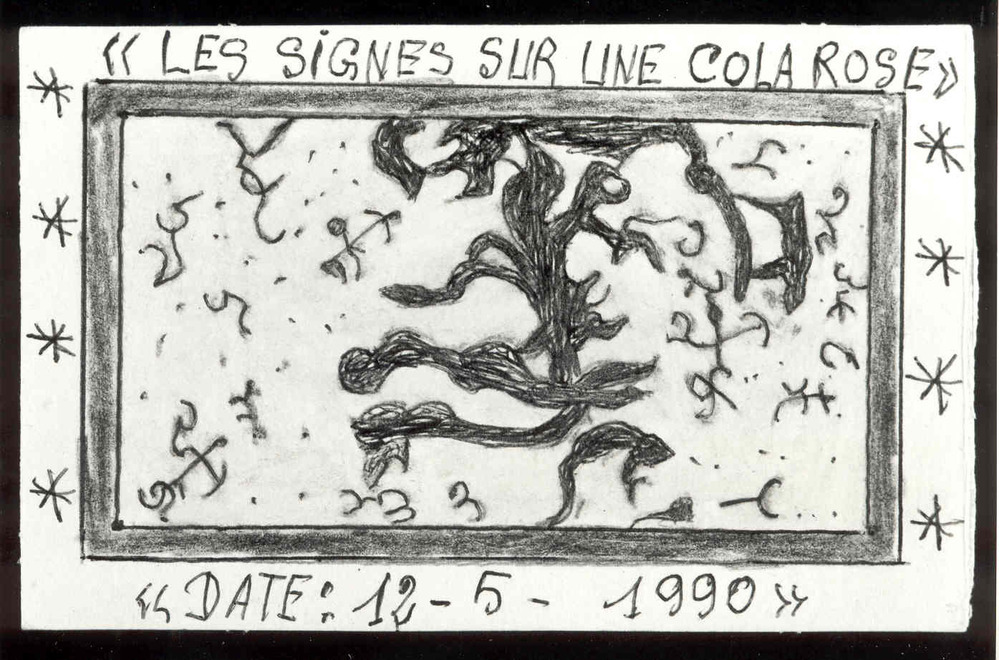 Les signes sur une cola rose