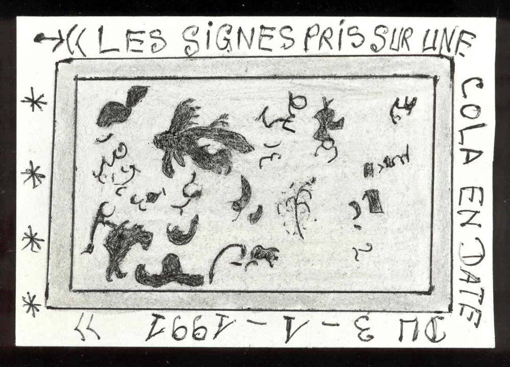 Les signes pris sur une cola en date du 3-1-1991