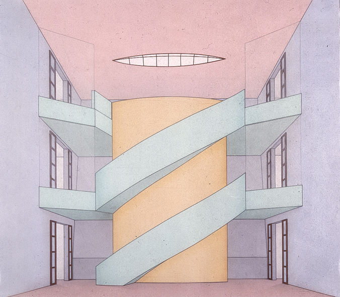 Het nieuwe Groninger Museum (ontwerp) (uit serie interieurstudies)