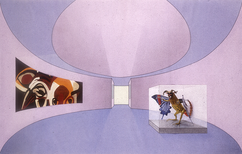 Het nieuwe Groninger Museum (ontwerp) (uit serie interieurstudies)